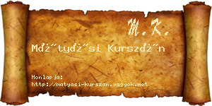 Mátyási Kurszán névjegykártya